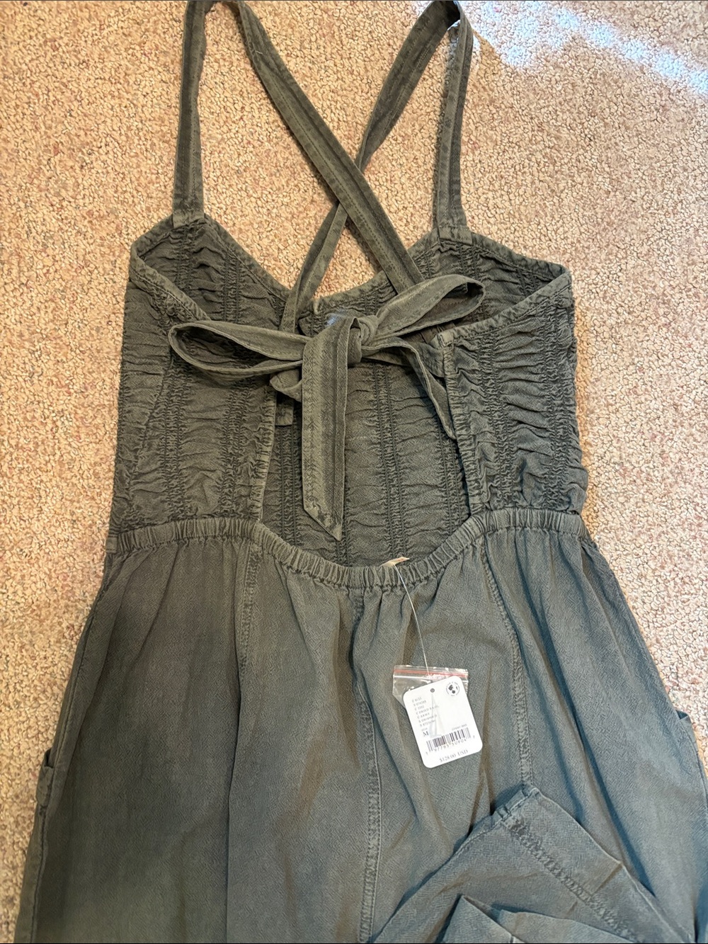 🆕Bnwt Free People After All Ruched One Piece Smocked Wide-Leg jumpsuit - Picture 9 of 10